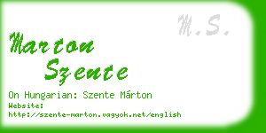 marton szente business card